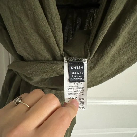 Olive green wrap romper - Picture 3 of 3